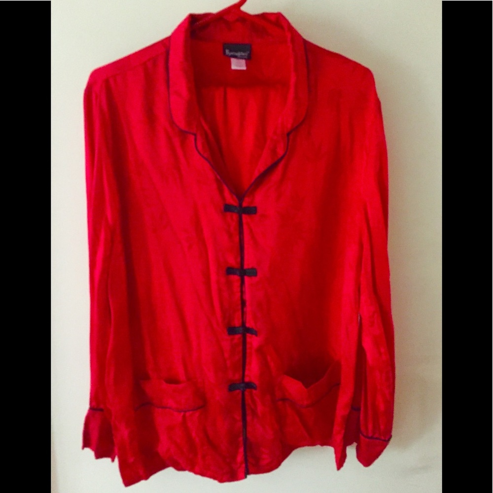 Red Silk Oriental Pajamas